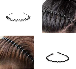 UTSLIVE 2PCS Metal Hair Bands Unisex Wavy Hairhoop