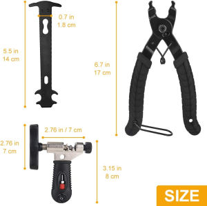 WOTOW Bike Chain Repair Tool Kit Set, Cycling Bicycle Chain Breaker Splitter Cutter & Wear Indicator Checker & Master Link Pliers Remover & Reusable Missing Connector for 6/7/8/9/10 Speed Chain