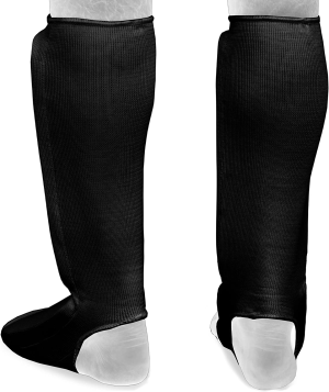 Passion Sports MMA Shin Instep Thick Padded Guard – Shin Instep Guard (Pair) Elasticated-Cotton Ideal for Martial Arts, Boxing, Taekwondo and Karate