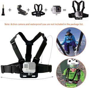 VVHOOY Action Camera Accessories Kit Compatible with AKASO EK7000 Gopro Hero 12 11 10 9 8 7 APEMAN DBPOWER Osmo Dragon Touch, Brave 4 Brave 7 LE Chest Mount Suction Cup Selfie Stick Head Strap