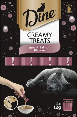 DINE Creamy Treats Cat Treats, Chicken Flavour, 32 x 12g Sachets (32 Sachets)