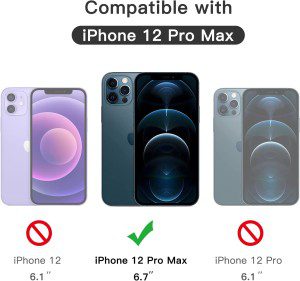 Jetech Full Coverage Screen Protector for Iphone 12 Pro Max 6.7-Inch, Black Edge Tempered Glass Film with Easy Installation Tool, Case-Friendly, HD Clear, 3-Pack