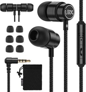 ULIX Rider Wired Headphones with Microphone – Wired Earphones with Mic, 5 Years Warranty, Anti-Tangle Ear Buds Reinforced Cable, in Ear Earbuds with 48 Ω Driver for Intense Bass, Ideal for Laptop, PC