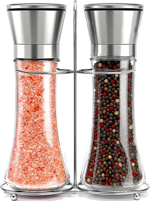 Willow & Everett Salt and Pepper Grinder Set – Stainless Steel Refillable Salt & Peppercorn Shakers