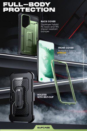 SUPCASE Unicorn Beetle Pro Case for Samsung Galaxy S23 Ultra 5G (2023), Full-Body Dual Layer Rugged Belt-Clip & Kickstand Case without Built-In Screen Protector (Guldan)