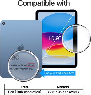 Jetech Screen Protector for Ipad 10 (10.9-Inch, 2022 Model, 10Th Generation), 9H Tempered Glass Film, HD Clear, 2-Pack