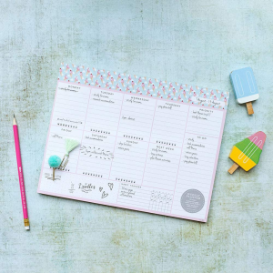 Peachly Weekly Planner Notepad (60 Weeks) Tear off – Ice Cream