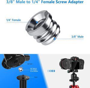 NEEWER 22-Pack Tripod Adapter Set， 1/4″ to 1/4″， 1/4″ to 3/8″ Male Female Thread Converter for Tripod， Monopod， Camera， Ball Head， Speedlite， Ring Light – ST29