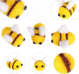 Yitaocity 10Pcs Wool Felt Bee Craft Balls Bee Bumble Bee Craft Supplies for Baby Shower Gender Reveal Party Nursery Tent Christmas Clothing Halloween Costume Hat Decoration DIY and Handmade Crafts