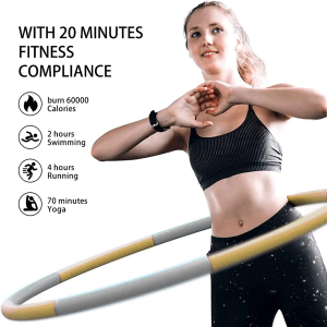 PROIRON Weighted Fitness Hula Hoop 0.95/1.2/1.8Kg, Exercise Hoola Hoops Foam Padded for Adults and Children, 6-8 Detachable Sections, Adjustable 73-98Cm Waist for Weight Loss (Blue-Pink-Black-Red-Yellow-Grey))