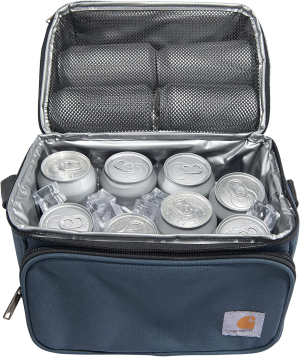 Carhartt Insulated 12 Can Two Compartment Lunch Cooler, Durable Fully-Insulated Lunch Box, Navy