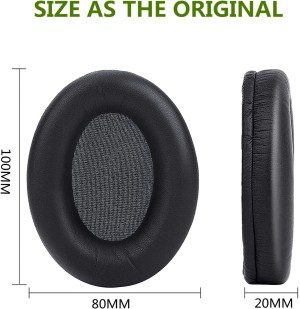 WH-1000XM4 Ear Cushions Replacement Noise Isolation Ear Pads Compatible with Sony WH1000XM4 Wireless Noise Canceling Over-Ear Headphones- Added Thickness & Plastic Stick(Black)