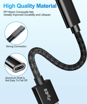 [Double Sided Speed up to 10Gbps] USB C Female to USB Male Adapter Cable, USB 3.1 GEN 2 USB C Converter, USB a to USB C Adapter, Compatible with Magsafe Charger, Laptop, PC, Charger, Power Bank, Black