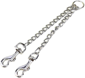 Yosoo Double Dog Coupler Twin Lead 2 Way for Two Small Pet Dogs Walking Leash Safety Chain