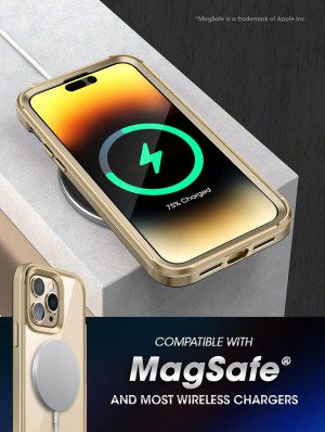 SUPCASE Unicorn Beetle Edge Mag Case for Iphone 14 Pro Max 6.7″, Compatible with Magsafe Slim Frame Clear Protective Case with Built-In Screen Protector (Myth)