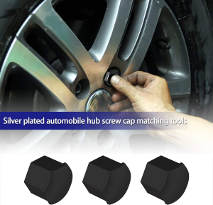 20Pcs Black Wheel Nut Caps Hub Bolt Covers 21Mm Hexagonal Protectors with Removal Tool Compatible with Range Rover Evoque Ducato