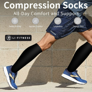 Medical Compression Socks for Men Women 20-30Mmhg plus Size S-7XL Extra Wide Calf Closed Toe Graduated Support Knee-High Compression Stockings for Pregnant Travel Sports Swelling Circulation