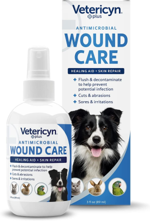 Vetericyn plus Dog Wound Care Spray | Healing Aid and Skin Repair, Clean Wounds, Relieve Itchy Skin, and Prevent Infection, Safe for All Animals. 3 Ounces