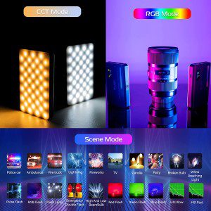 ULANZI VL120 RGB LED Video Light, 360° Full Color Portable Camera Light, CRI 95+ 2500-9000K Dimmable Panel Lamp W LCD, 3100Mah Rechargeable DSLR Lighting for Vlogging, Photography, Video Conference