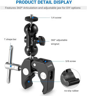 Smallrig Magic Arm Cool Ballhead Ball Head Camera Super Clamp Mount Bracket (2Pcs)