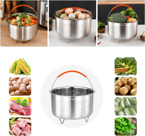 Steamer Basket for Instant Pot, Vegetable Steamer Basket Stainless Steel Steamer Basket Insert for Pots (3Qt)