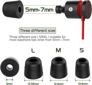 (6 Pairs)Earphone Tips, Proxima Direct 12Pcs Replacement Earbud Tips Premium Memory Foam Earphone Earbuds Block Out Ambient Noise for 5Mm-7Mm Inner Tips In-Ear Earphones with Storage Case(Black,S/M/L)