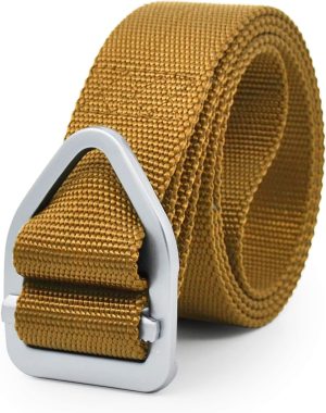 Tactical Belt, Nylon Webbing Web Belt with Metal Buckle for Outdoor Sports and Hunting