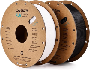 Comgrow Creality PLA 3D Printer Filament, Dimensional Accuracy +/- 0.02 Mm, Black + White 1.75Mm 2 Spools for Ender3 CR-10