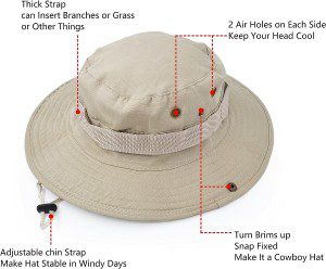 Boonie Hat, Ultrakey Classic US Combat Army Style Boonie Bush Jungle Hat Sun Cap Cotton