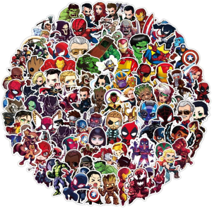 Superhero Stickers,100 PCS Marvel Comic Captain Spiderman Graffiti Vinyl Waterproof Decals for Water Bottles Computer Bicycle Skateboard Luggage Phone Pad Laptop Kids Teens Stickers Pack