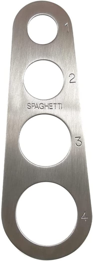 Spaghetti Measure Tool, 7.1Inch Stainless Steel Spaghetti Pasta Measurer Spaghetti (4 Holes& Silver)