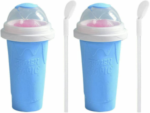 Slushie Maker Cup Quick Freeze Magic Squeeze Cup Milkshake Cup Ice Cream Maker (3, Green)