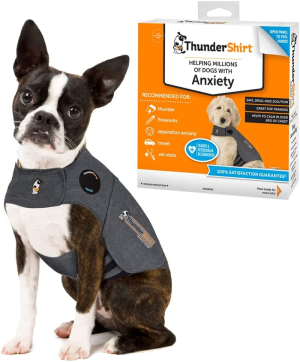 Thundershirts HGS-T01 Dog Calming and Anxiety Jacket, Small 16″-23″, Heather Grey, Small 16″-23″