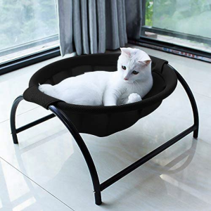 Cat Bed Dog Bed Pet Hammock Bed Free-Standing Cat Sleeping Cat Bed Cat Supplies Pet Supplies Whole Wash Stable Structure Detachable Excellent Breathability Easy Assembly Indoors Outdoors (Gray)