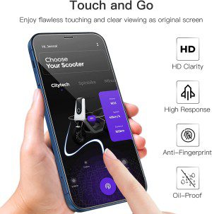 Jetech Full Coverage Screen Protector for Iphone 12/12 Pro 6.1-Inch, 9H Tempered Glass Film Case-Friendly, HD Clear, 3-Pack