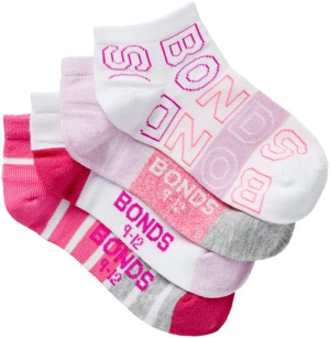 Bonds Kids Fashion Trainer Socks – 4 Pack, Pack