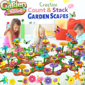 224 Pcs Flower Garden Building Toys, Kids Flower Building Toy Set for 3 to 8 Year Old Boy Girl, Creative Play Beautiful Garden Educational Stem Toddler Toys – Ideal Christmas & Birthday Gift