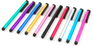 [10 Pack] MEZON Universal Capacitive Touch Screen Stylus Pens – Vibrant Colours, Convenient Size 10Cm, Lightweight Design – Compatible with All Tablets and Smartphones