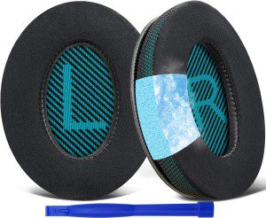 Solowit Professional Cooling-Gel Earpads Cushions for Bose Headphones, Replacement Ear Pads for Bose Quietcomfort 15 QC15 QC25 QC2 Qc35/Ae2 Ae2I Ae2W/Soundtrue & Soundlink Around-Ear & Around-Ear II (Blue&Black)