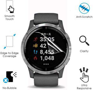 [3 Pack] for Garmin Vivoactive 4 TPU LCD Screen Protector Guard Film Activity Tracker No Bubbling Scratch Resistant Full Edge to Edge Coverage Screen Covers for Garmin Vivoactive 4 Smartwatch