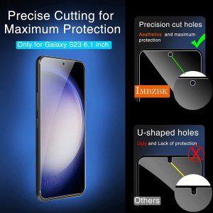 [4+4 Pack] IMBZBK for Samsung Galaxy S23 Screen Protector Tempered Glass Accessories 4 Pack Screen Protector for Samsung Galaxy S23 4 Pack Camera Lens Protector Case Friendly Fingerprint Compatible