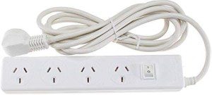 Jackson 4 Way Powerboard, 3 Meter Cable Length, White