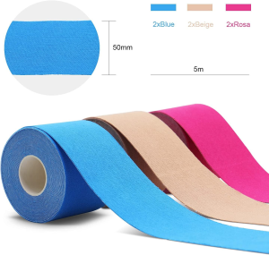 6 PACKS Waterproof Kinesiology Tape 5Cmx5M, Elastic Muscle Support Tape for Exercise, Sports & Injury Recovery, Sport Tape Kinesiology, BOMEI PACK