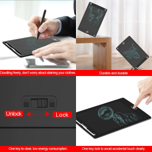 [2 Pack] LCD Writing Board Drawing Tablet, TIQUS 2022 New Upgraded Reusable Drawing Board with Memory Lock Button, Erasable Electronic LCD Writing Tablet (8.5 Inch Black)