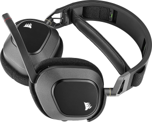 CORSAIR HS80 RGB Wireless Premium Gaming Headset with Dolby Atmos Audio (Low-Latency, Omni-Directional Microphone, 60Ft Range, up to 20 Hours Battery Life, PS5/PS4 Wireless Compatibility) Carbon