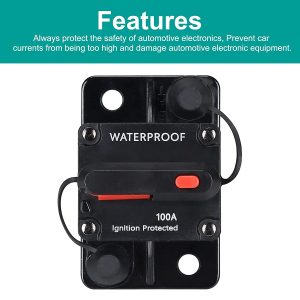 60 Amp Waterproof Circuit Breaker,With Manual Reset,12V-48V DC, for Car Marine Trolling Motors Boat ATV Manual Power Protect for Audio System Fuse