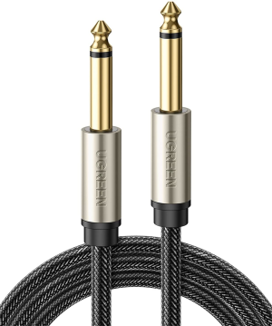 UGREEN 1/4 Inch Guitar Cable Instrument Cable 6.35Mm Mono Jack TS Unbalanced Patch Speaker Cable Braided Straight Male Amp Cord Zinc Alloy Casing Compatible with Electric Guitar Bass Keyboard