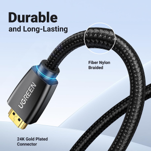 UGREEN 4K HDMI Cable 3M, HDMI 2.0 Braided Cord 18Gbps High Speed with Ethernet Support 4K@60Hz HDCP 2.2 ARC 3D Compatible with UHD TV, Monitor, Soundbar, Computer, Xbox 360, PS5, PS4, Switch, Blu-Ray