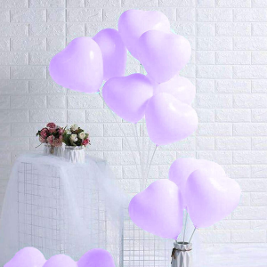 10-Inch Color Heart Shaped Balloons Macaron Rainbow Party Latex Balloons for Party, Birthday, Wedding, Anniversary, Baby Shower Decorations 50Pcs (Purple)