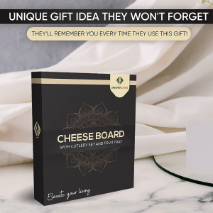 Unique Cheese Board Birthday Gifts for Women – Bamboo Charcuterie Board Set Housewarming Wedding Gifts for Couple Engagement Gifts for Her – Serving Platter Birthday Gift Ideas for Men Dad Wife Mum